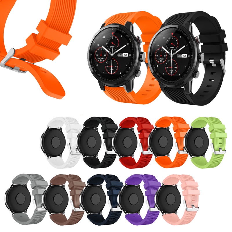 矽膠錶帶 適用於華米 Amazfit Pace Stratos 2 2S 3 /GTR 47mm GTR2