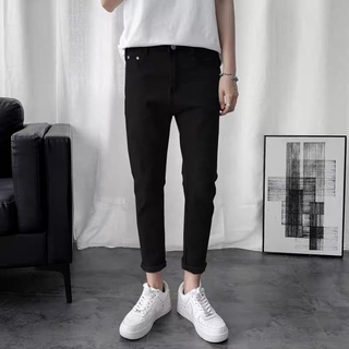 [JEAN09] 韓國寬鬆男式牛仔褲 2色黑色韓版彈性好工廠便宜
