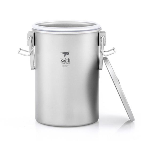 Keith 鎧斯 純鈦多功能煮飯器 900ml 附收納袋 登山 野炊 露營 Ti6300 綠野山房