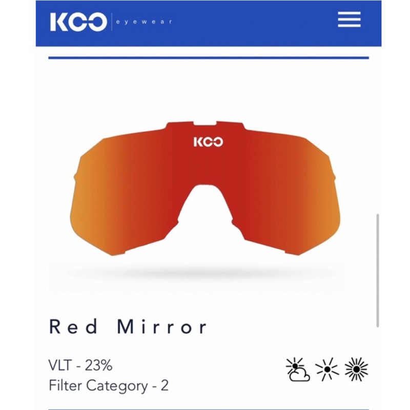 湯姆貓 KOO Demos Sunglasses Red Mirror Lens 替換鏡片 (紅色鏡面)