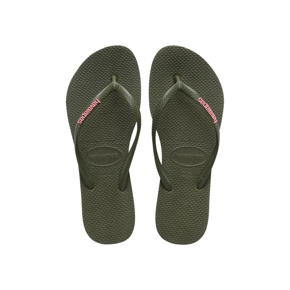 havaianas 哈瓦仕 女款 夾腳拖 Slim Logo Pop Up Flip Flops 綠