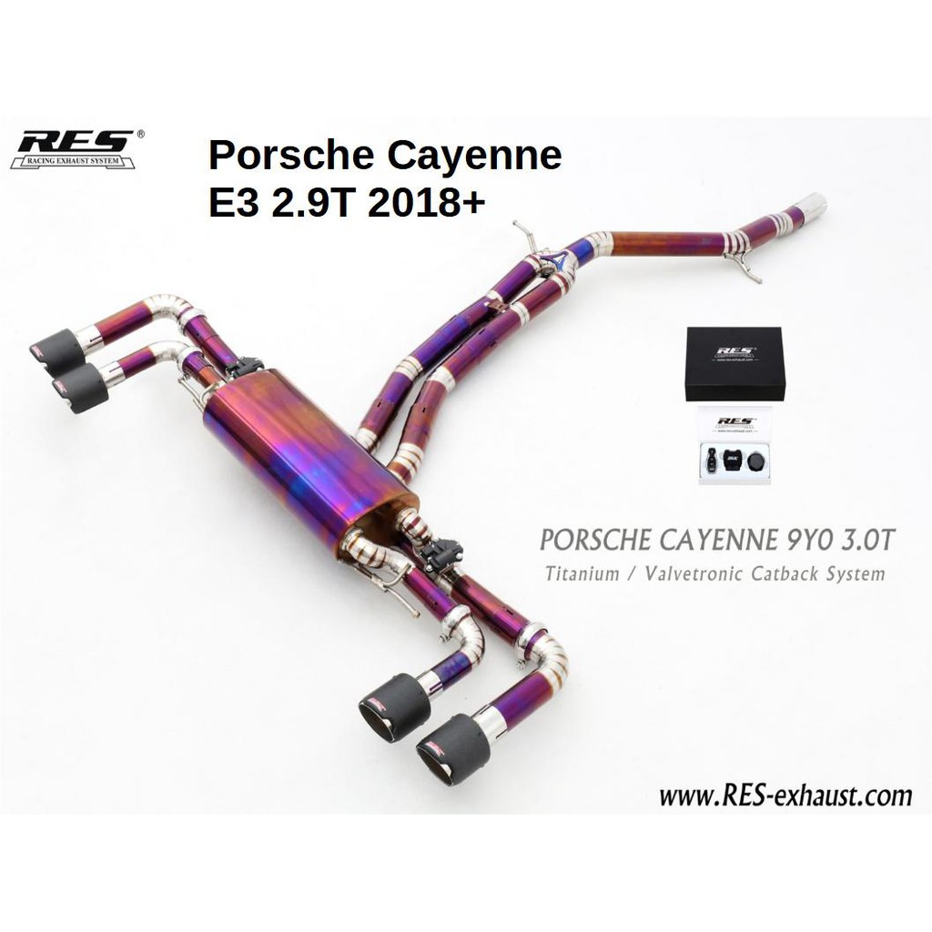 【RES排氣管】Porsche Cayenne E3 2.9T 2018+ 不鏽鋼/鈦 當派 電子閥門 車宮