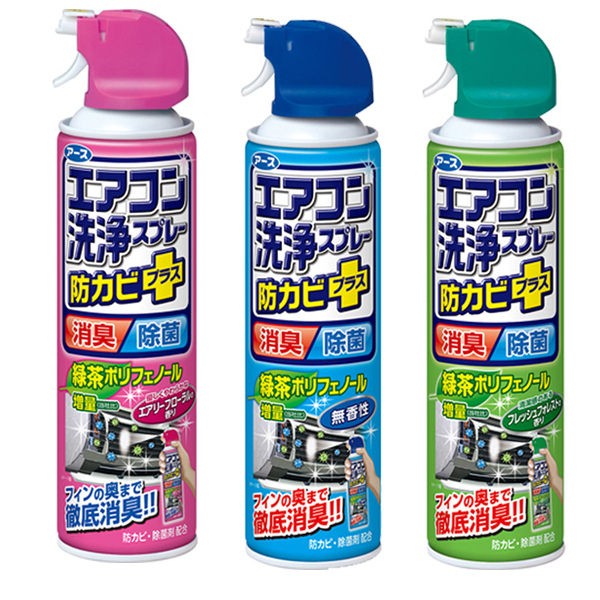 日本 興家安速 冷氣清潔劑(420ml) 森林／無香／花香 免水洗