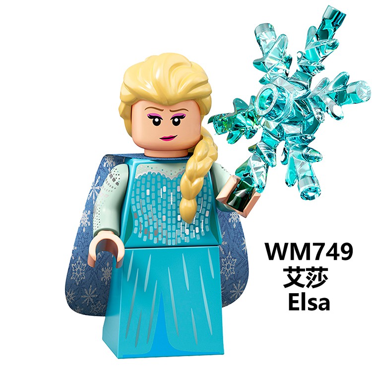 【積木班長】WM749艾莎ELSA冰雪奇緣公主女孩女生玩具抽抽樂人偶/相容積木積木