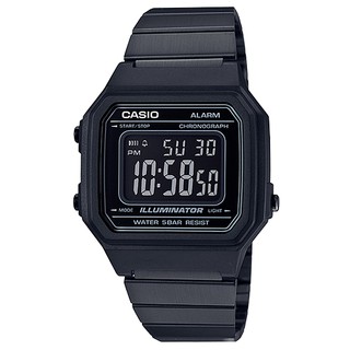 【casio】復古文青大顯身手不鏽鋼電子錶-黑(b-650wb-1b)正版宏崑公司貨