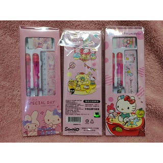 Hello Kitty 四件式文具組禮盒 輕便文具組 鉛筆 直尺 橡皮擦