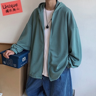 👉獨衣無二👈 三色入 M-2XL 高質感 純棉 男生外套 潮男衣服 連帽外套 潮流INS風寬鬆純色百搭休閒連帽外套