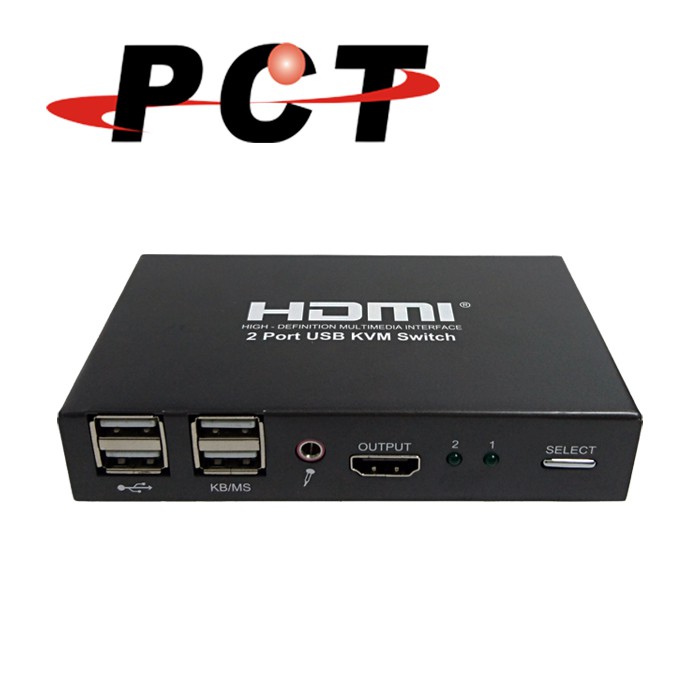 【PCT】2 埠 HDMI 多電腦切換器(含麥克風輸入)(HUC214)