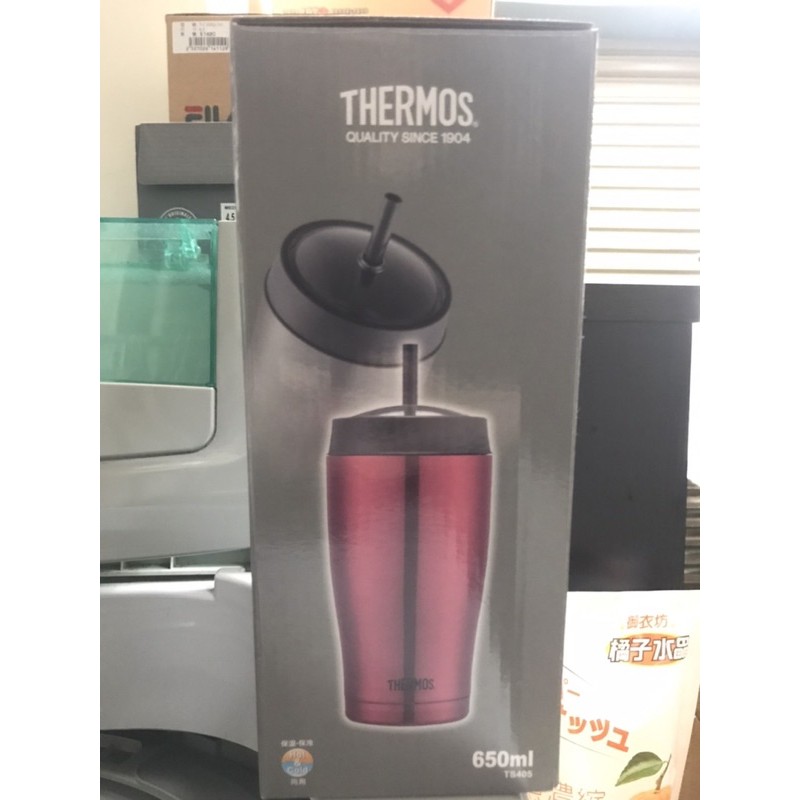 【THERMOS膳魔師】不鏽鋼真空吸管隨行瓶650ml(TS405)