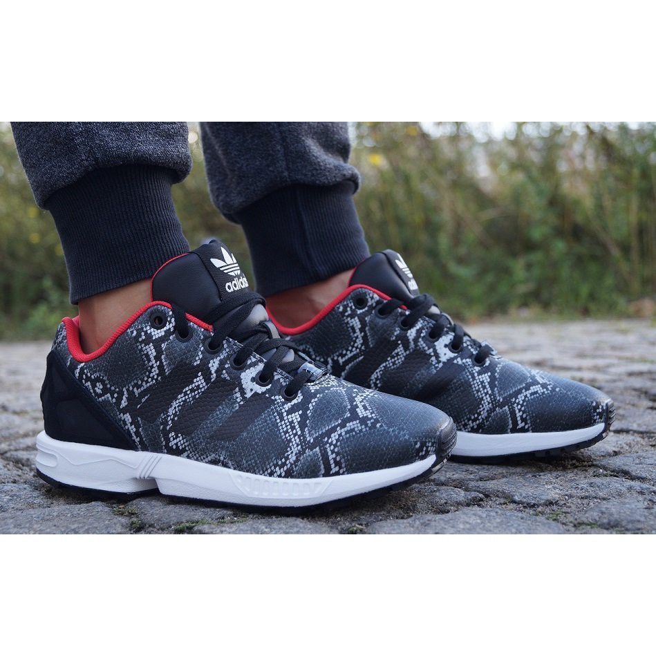 [MR.CH]ADIDAS ORIGINALS ZX FLUX 愛迪達 黑紅色 蛇紋 復古 皮革 B35310