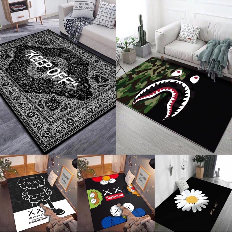 【可客製化尺寸】潮流地毯 keep off 地毯地墊 沙發 客廳 臥室 辦公室 床邊毯 潮牌地毯 家飾 sup kwas