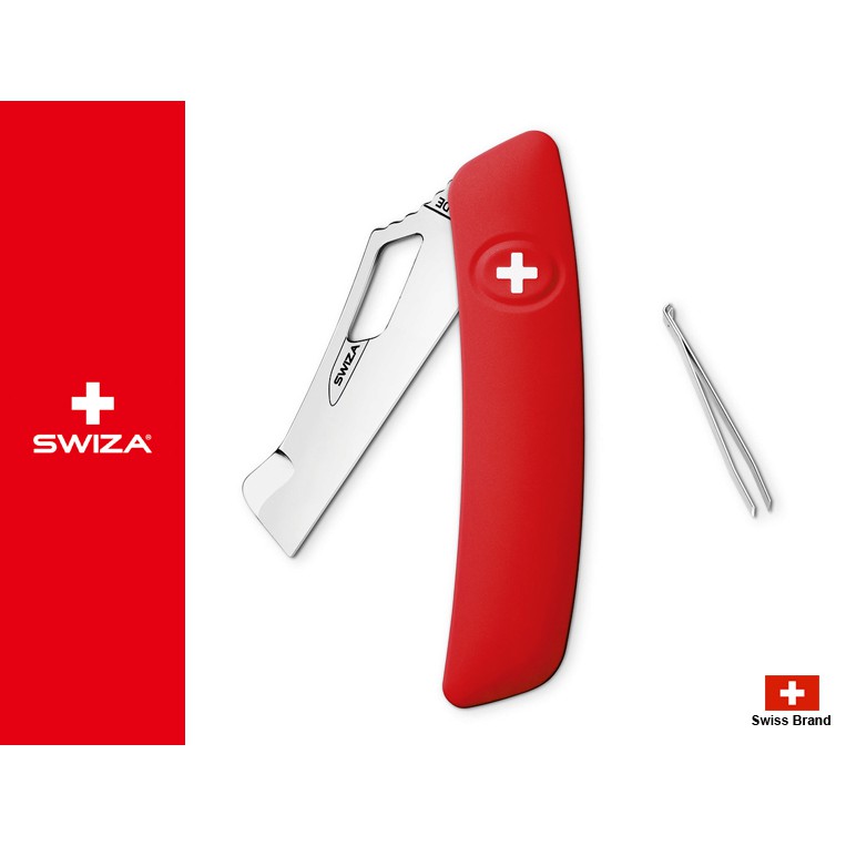 Swiza瑞士瑞莎軍刀95mm GS00紅色園藝小刀芽接嫁接刀3用瑞士刀【SWKGS09001000】
