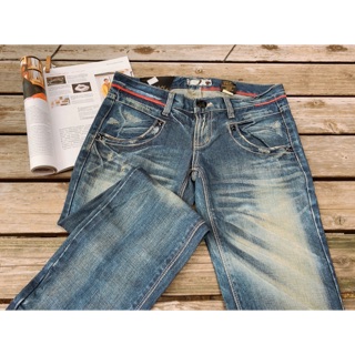 全新 ㊣正韓O’s Jeans ⓜ 高磅數 藍牛仔褲👖鉚釘 低腰 顯瘦 水洗 破壞 made in Korea
