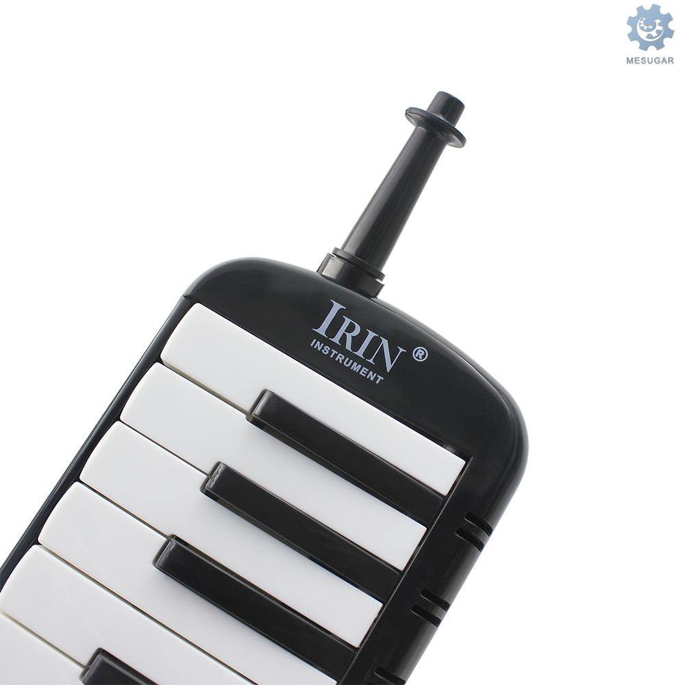 IRIN 37鍵口風琴含背包背帶軟吹管短吹嘴擦布（擦布帶logo不帶logo隨機發貨） 黑色
