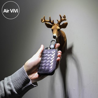 Airvivi 定製 羊皮編織 真皮鑰匙包 汽車鑰匙包 男士女士通用時尚