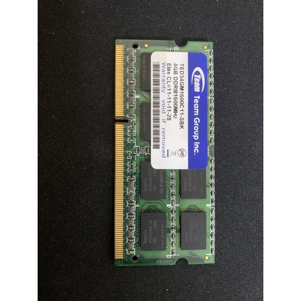 十銓 DDR3-1600 ( TED34GM1600C11-SBK) 4G 筆電用