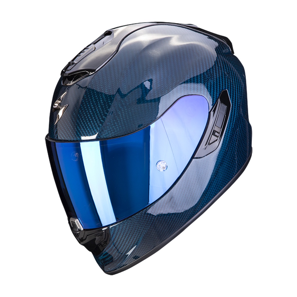 安信 | Scorpion EXO-1400 EVO Carbon Air 素色 藍 全罩 碳纖維 安全帽