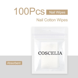 Coscelia 100 片指甲濕巾餐巾紙用於凝膠拋光劑棉指甲墊紙