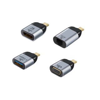 【勁昕科技】Type-C公轉視頻轉接頭4K高畫質轉接頭hdmi/vga/rj45/usb3.1