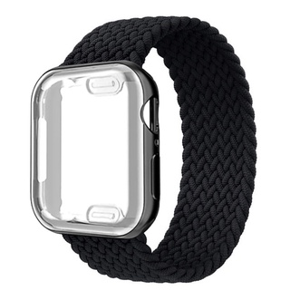 適用於Apple Watch錶帶+錶套套裝單圈編織尼龍錶帶 運動錶帶SE 6 5 4 3 38 40mm 42 44mm