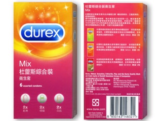 Durex 杜蕾斯飆風碼保險套 超薄型保險套 綜合裝保險套 6入裝﹝超薄、螺紋、凸點﹞