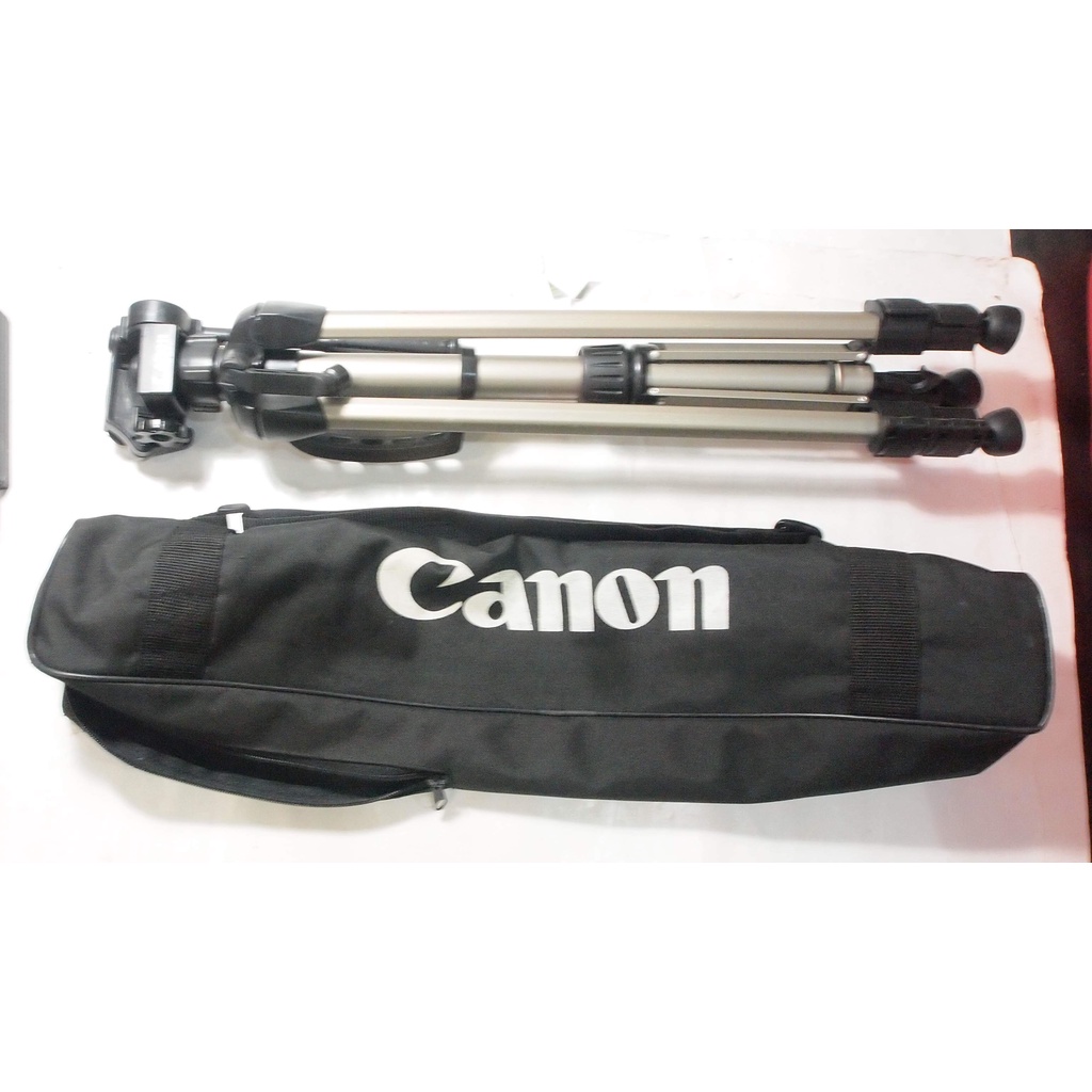 二手,CANON 鋁合金 攝錄影用 三節式 三腳架/可調雲台高度/附攜帶包