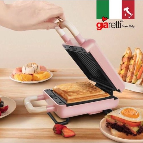 義大利Giaretti 二合一熱壓三明治鬆餅機(經典白)-全新,市價最低
