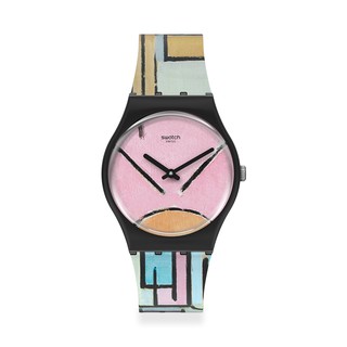 【SWATCH】MOMA聯名原創 蒙德里安 《橢圓形的彩色平板》(34mm) 瑞士錶 手錶 GZ350