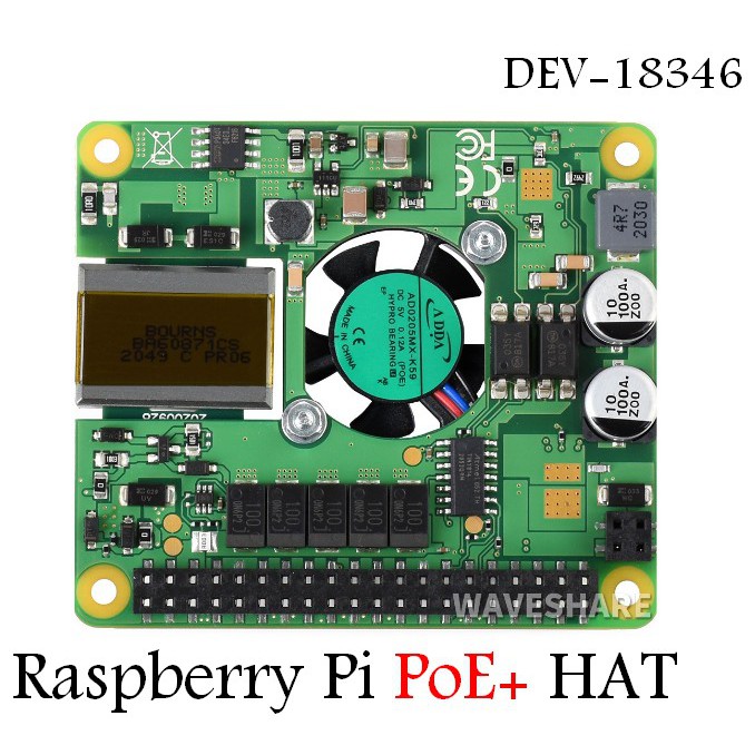 (現貨) 樹莓派 Raspberry Pi PoE+ Hat 帶風扇 擴展板 (DEV-18346) POE升級版