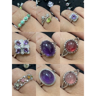 上新🆕天然水晶戒指💍橄欖石，紫水晶，髮晶，綠松石，碧璽，草莓晶，海藍寶，月光石，石榴石，
