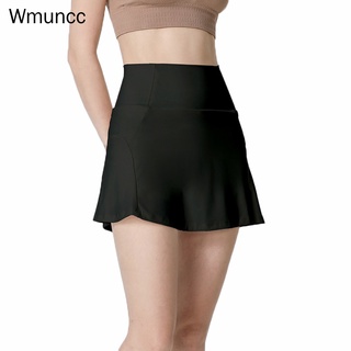 Wmuncc 運動裙褲女士高彈力提臀假兩件瑜伽短褲防眩光網球裙速乾跑步健身裙