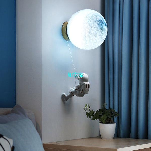 【床頭燈壁燈氛圍燈】限時免運宇航員壁燈臥室太空人床頭燈設計師兒童房月球星球燈客廳2021新款