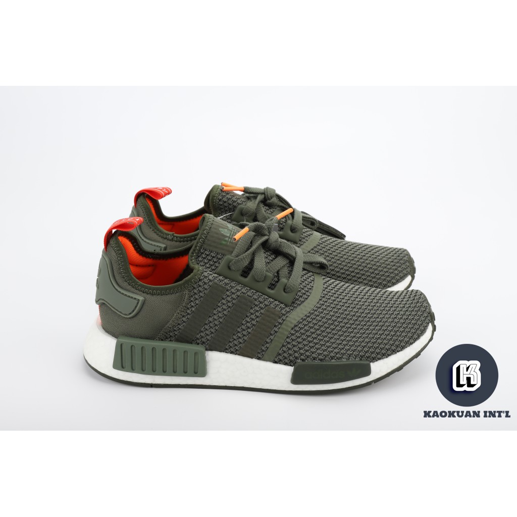 ADIDAS NMD R1 軍綠 紅尾 掛鉤 網布 材質 鐵吊牌 BOOST底 B37620【高冠國際】