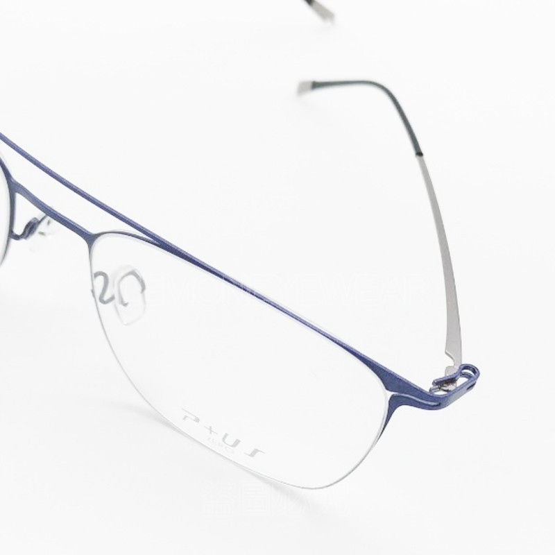 ✅💎 簡約個性 💎[檸檬眼鏡] plus P+US ZA02-1A 紳士細框雙槓 藍銀配色 輕量舒適好戴 帥氣十足