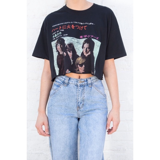 Brandy Melville The Doors Japan Top 樂團刷舊短版上衣 蝦皮購物