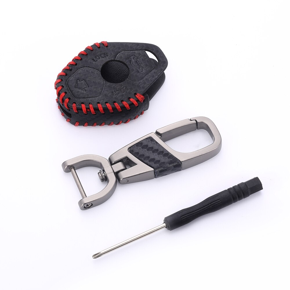 手縫皮革汽車鑰匙套 2個按鈕鑰匙保護套 鑰匙扣 適用於BMW M3 E38 39 46 53 E60 61