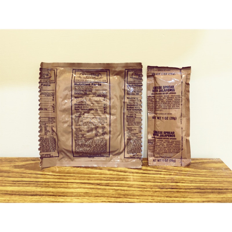 MRE 義式麵包+起司醬包 美軍公發 軍糧 防災食品 登山露營