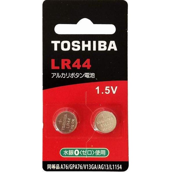 TOSHIBA 水銀電池-LR44-2入 (A76/V13GA/AG13/LR1154)