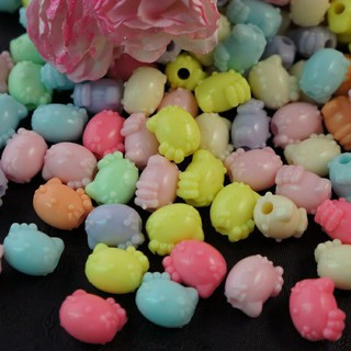 串珠材料~壓克力珠綜合色50公克：kitty、米奇、兔子、玫瑰花