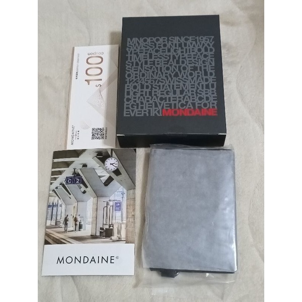 瑞士國鐵 mondaine 7-11 聯名 經典限量兩用證件零錢包 碳纖維紋 黑色 全新未使用過 附折價券