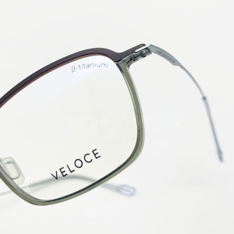 💎 大頭型可戴 💎[檸檬眼鏡] VELOCE VCX002 B16 高透度質感塑鋼與鈦金屬的結合 僅10克重量