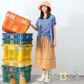 betty’s貝蒂思(11)簡約拼接蕾絲帶中長裙(駝色)