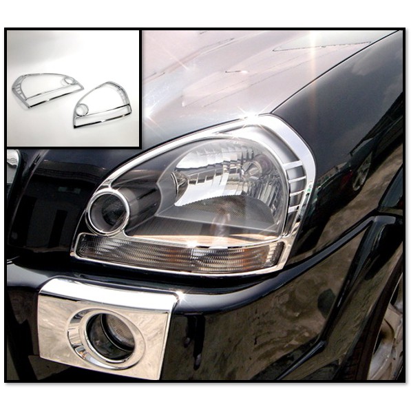 圓夢工廠 Hyundai 現代 Tucson 2001~2011 原廠 改裝 鍍鉻銀車燈框飾貼 前燈框 頭燈框 大燈框