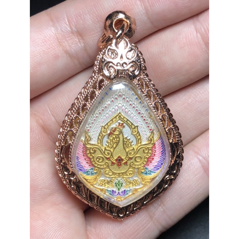 金孔雀王 古巴猜也2561 富貴招財孔雀 獨立編號85(發我) 純銀鍍玫瑰金殼【泰鑫佛行】