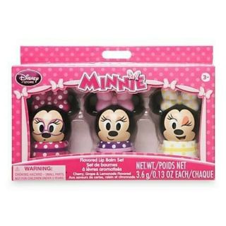 【雍容華貴】現貨!美國迪士尼Disney官網可愛米妮點點三色護唇膏組,3入一組不分售~~組合內含櫻桃、葡萄和檸檬三種~｜