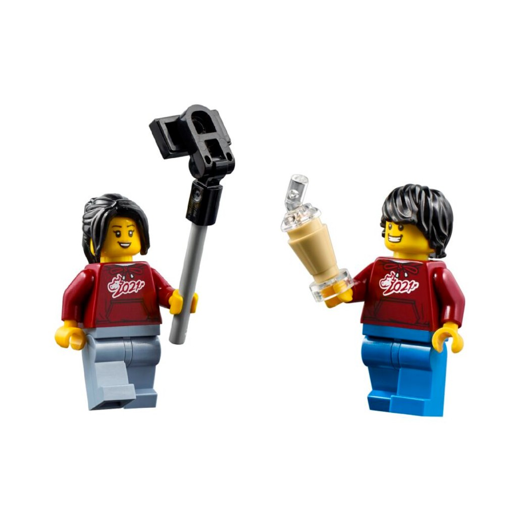 【台中翔智積木】LEGO 樂高 新春系列 80107 深紅色 2021 印刷上衣 情侶 附自拍棒 配件