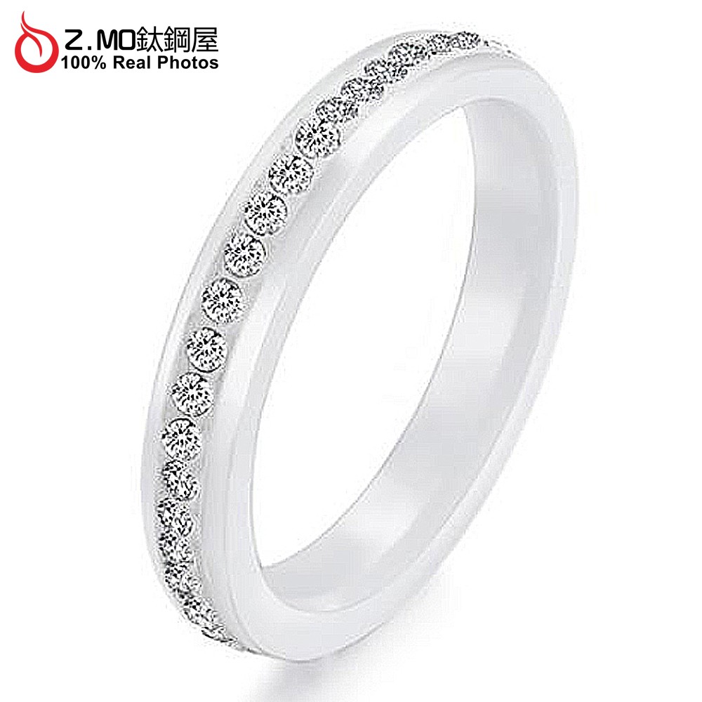 Z.MO鈦鋼屋-TBC-213    陶瓷戒指/閃亮晶鑽設計/女性戒指/夢幻甜美風格 單只價