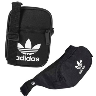 adidas originals 三葉草Logo 黑色 侧背小包dv2405/腰包dv2400