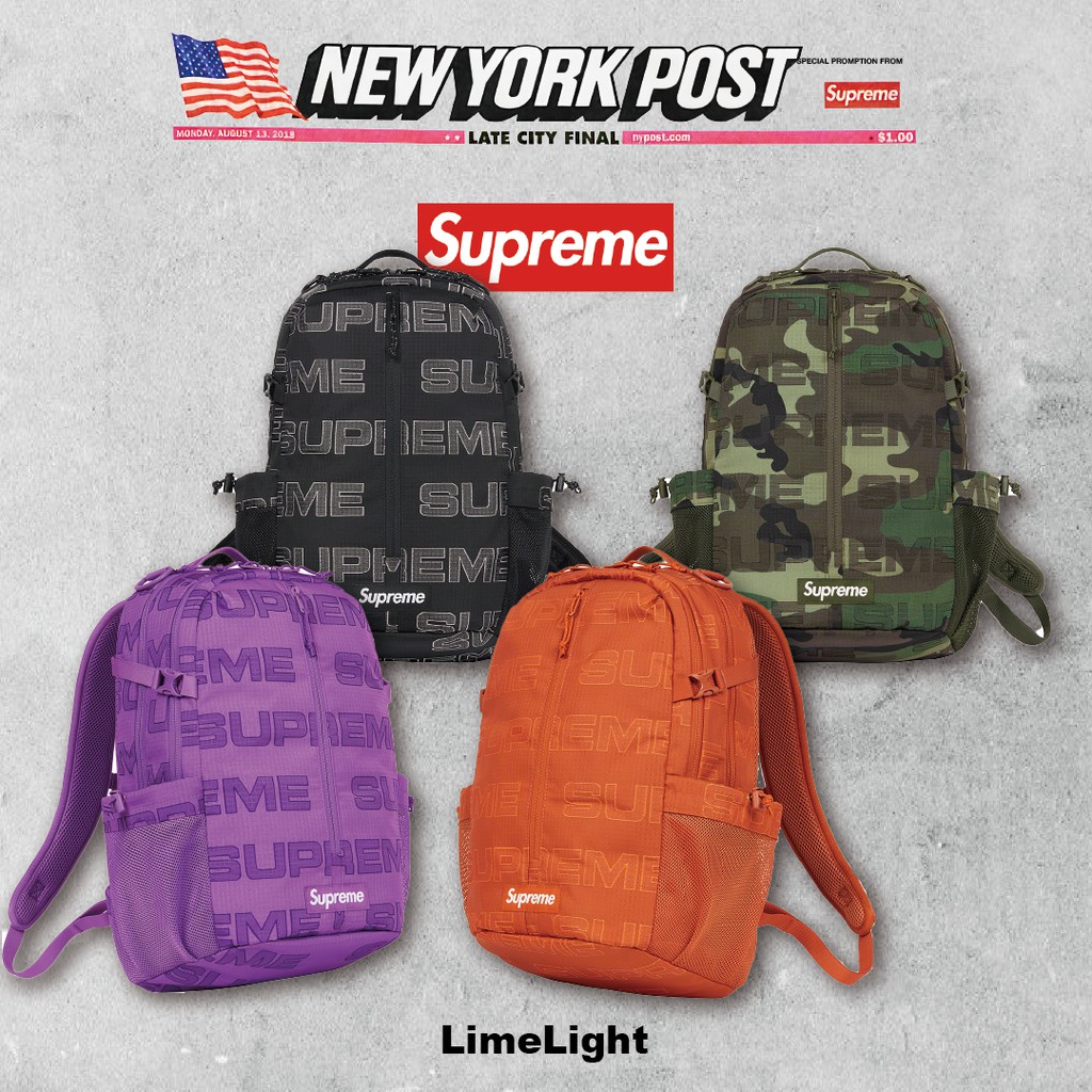 ☆LimeLight☆ 2021 F/W Supreme 51th Backpack 背包 後背包 黑/紫/綠/橘