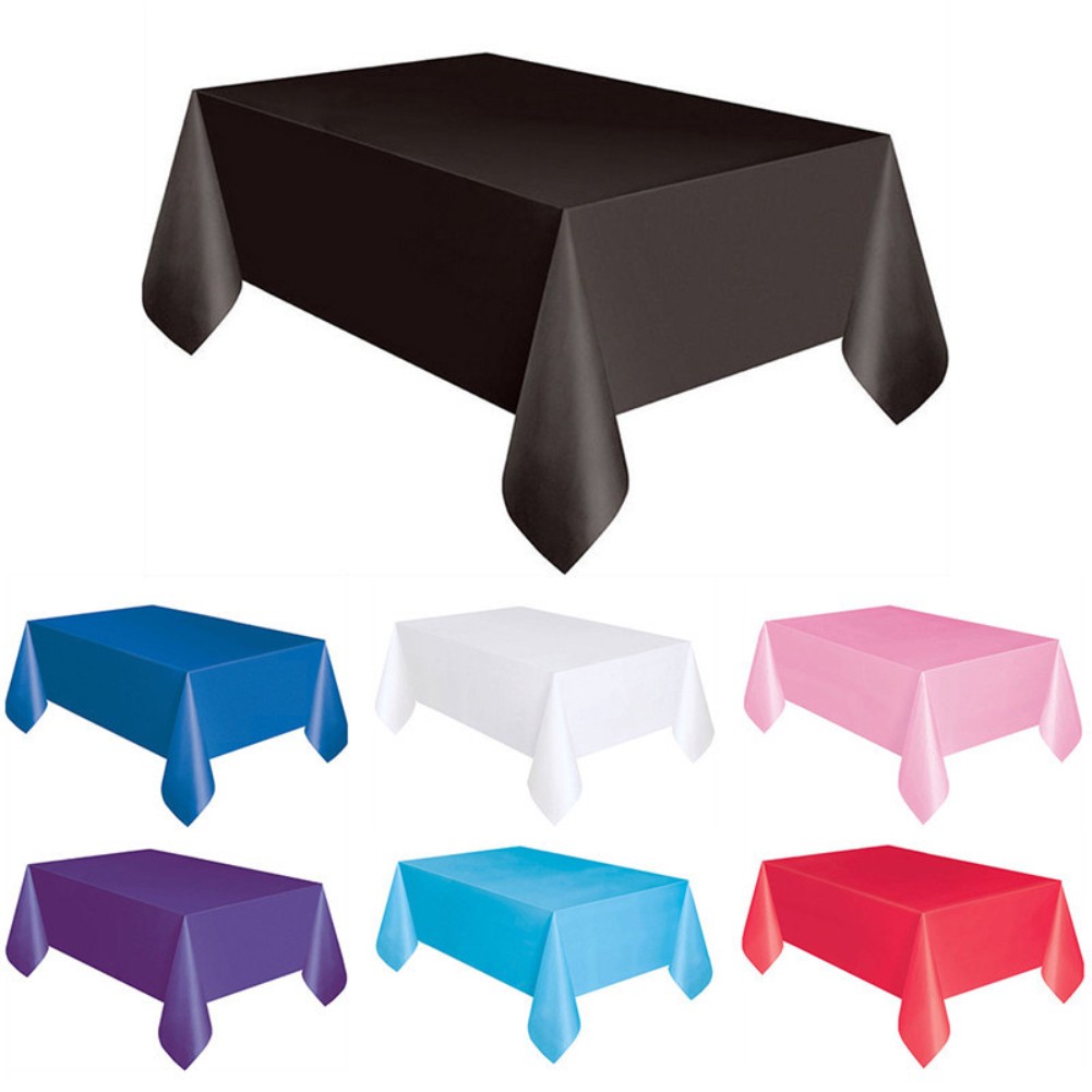 純色長方形餐桌罩布生日派對桌布裝飾 E15